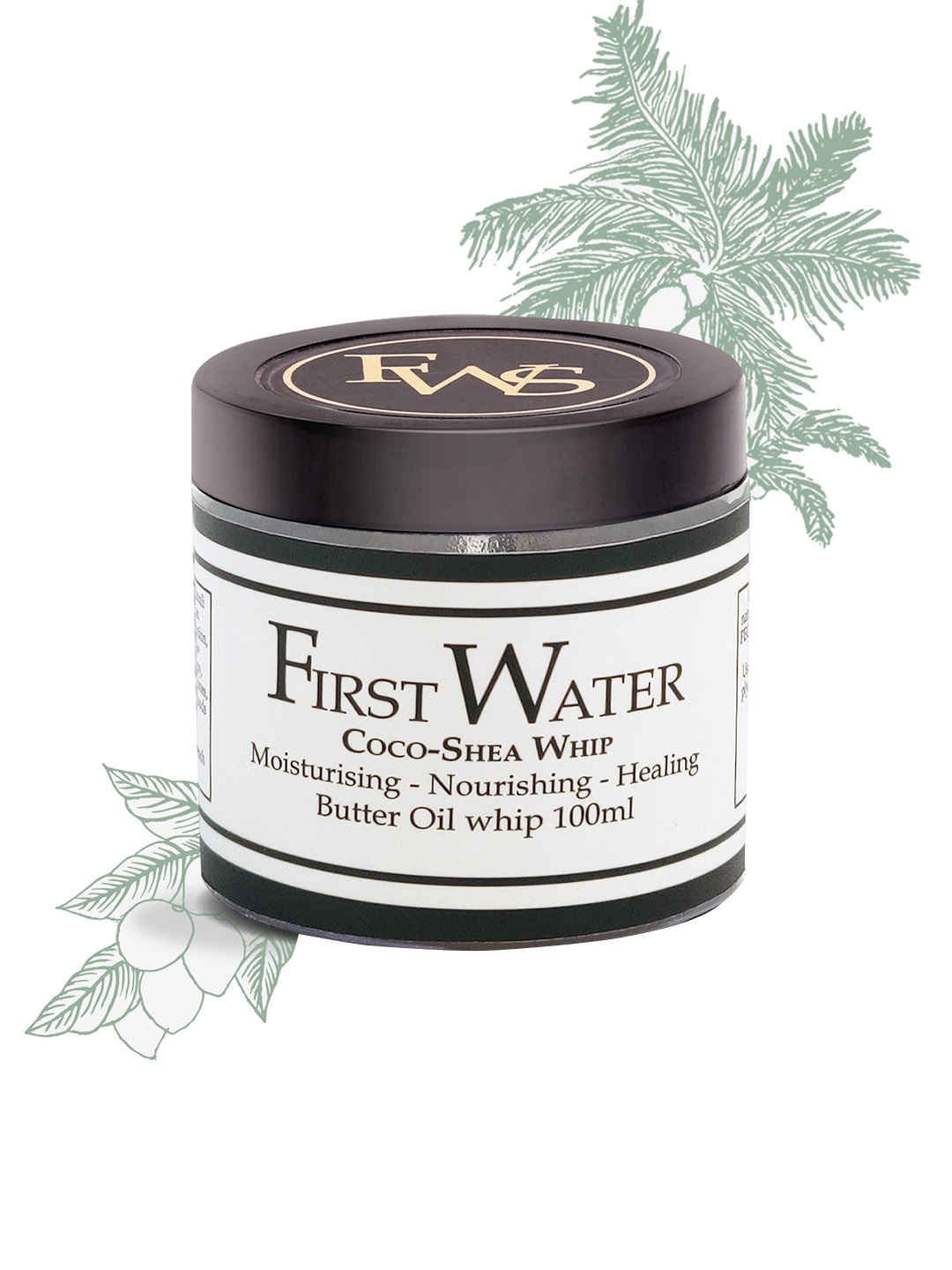 

FIRST WATER Coco-Shea Whip Body Butter for Dry Skin - Vegan - 100 ml, White