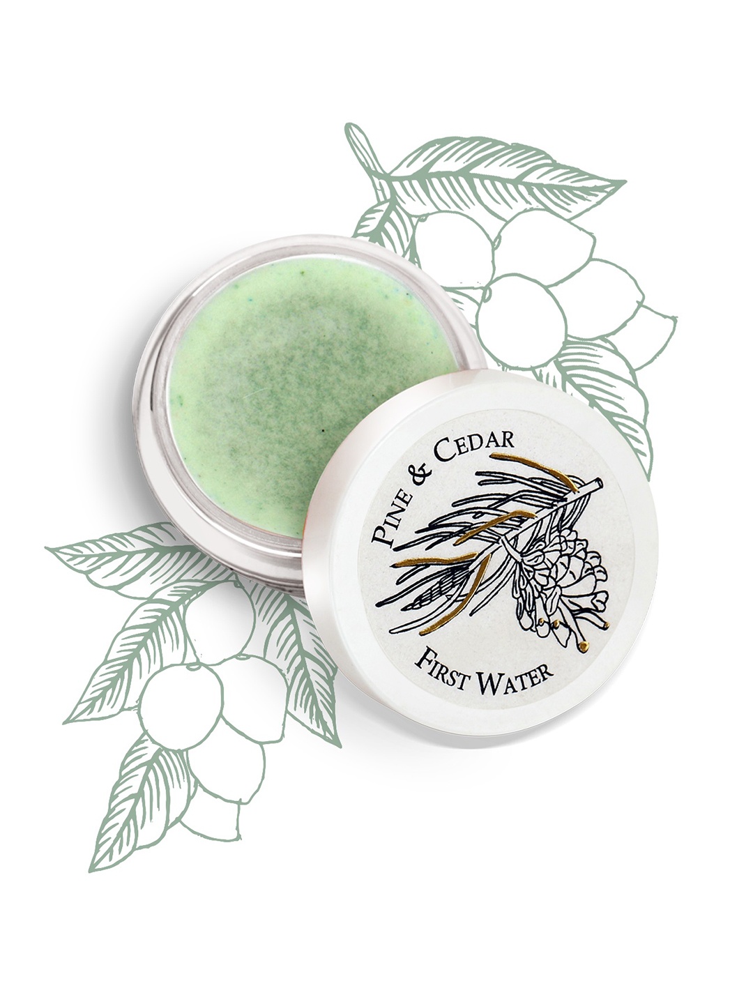 

FIRST WATER Pine and Cedar Solid Perfume, Green