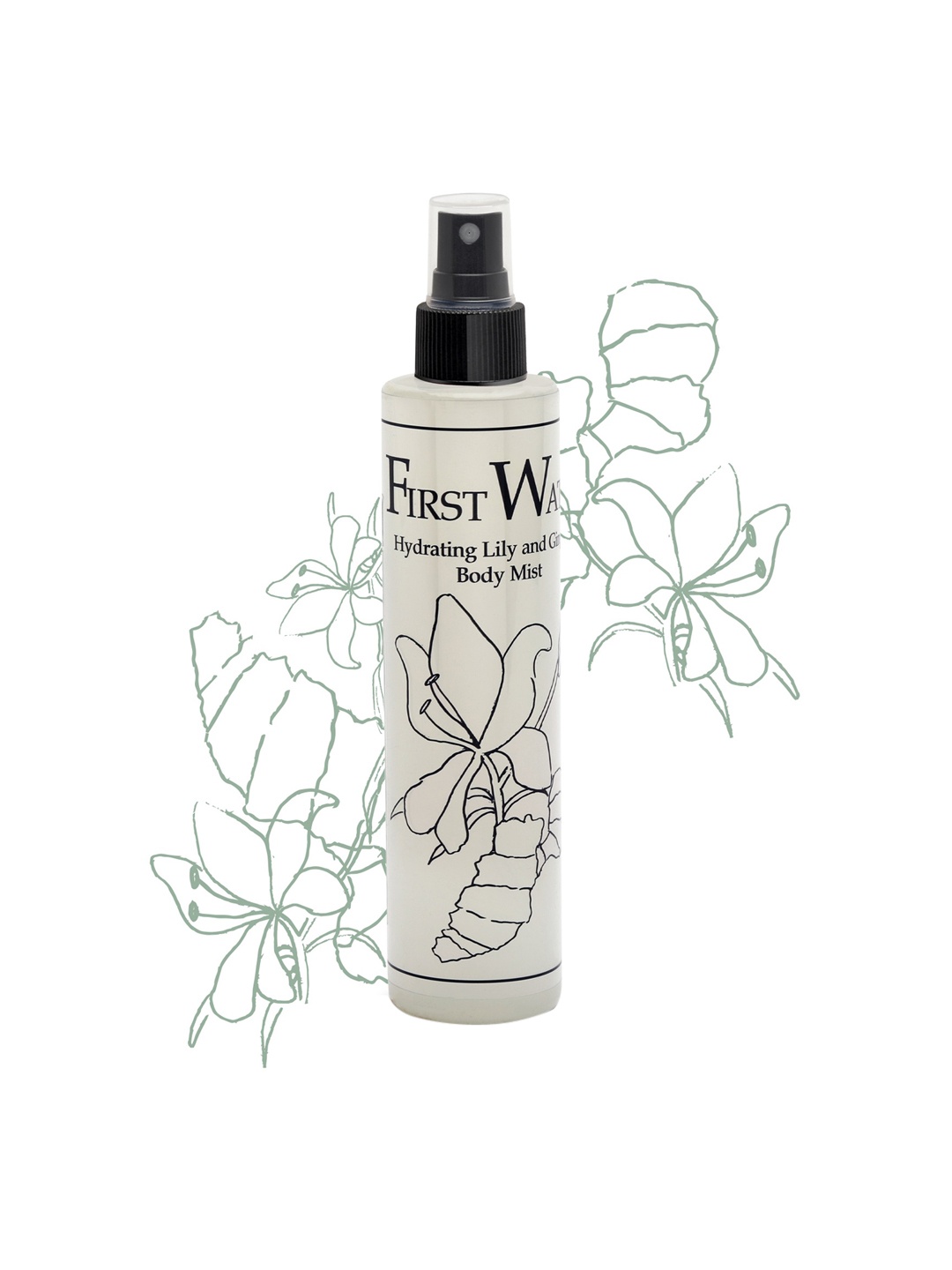 

FIRST WATER Hydrating Lily and Ginger Body Mist - Vegan - 250 ml, White