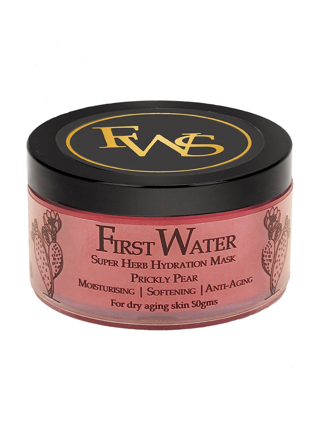 

FIRST WATER Super Herb Hydrating Mask - Prickly Pear - Anti-Aging - Vegan - 50 g, Pink