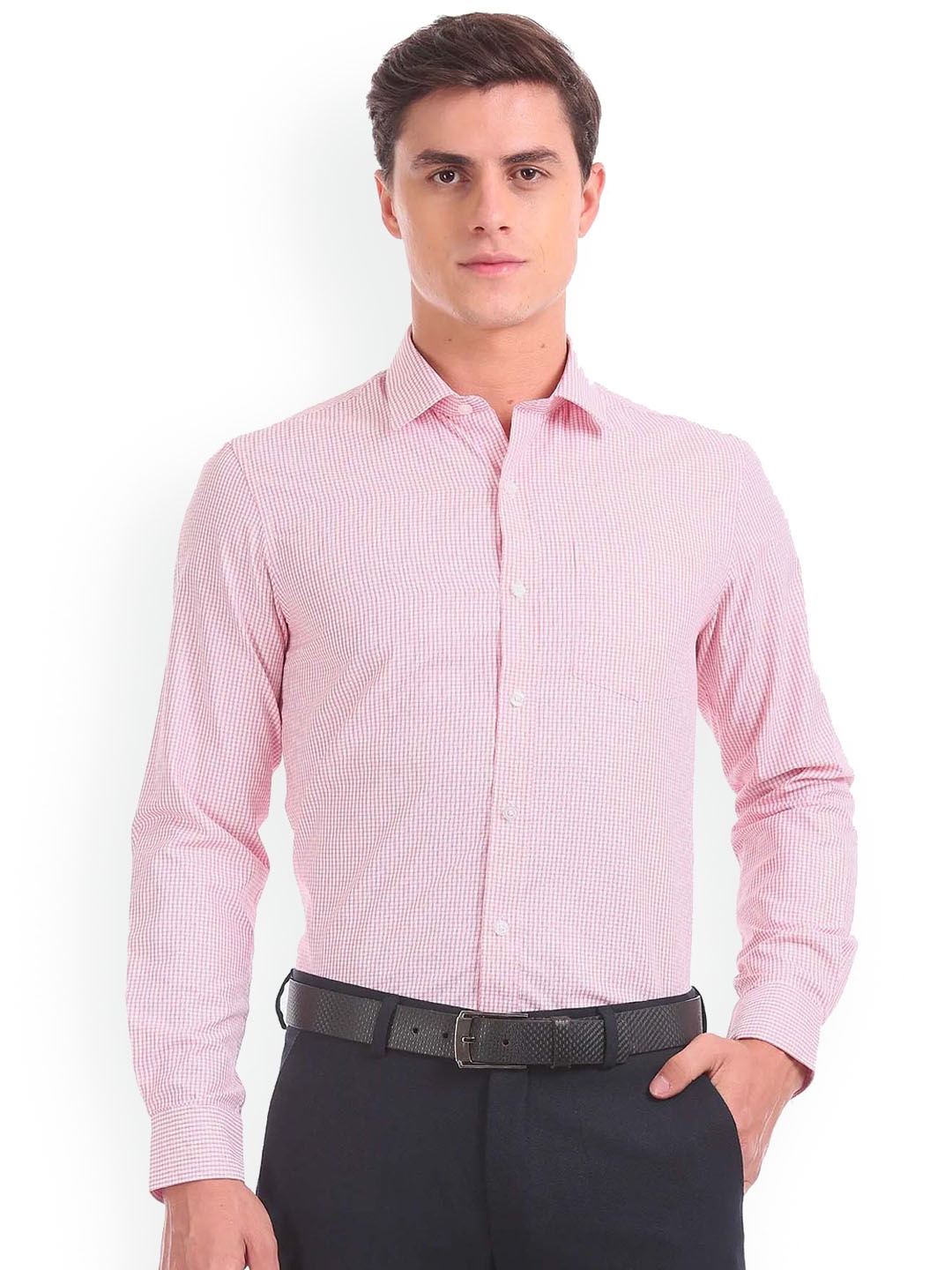 

Excalibur Men Pink Slim Fit Formal Shirt