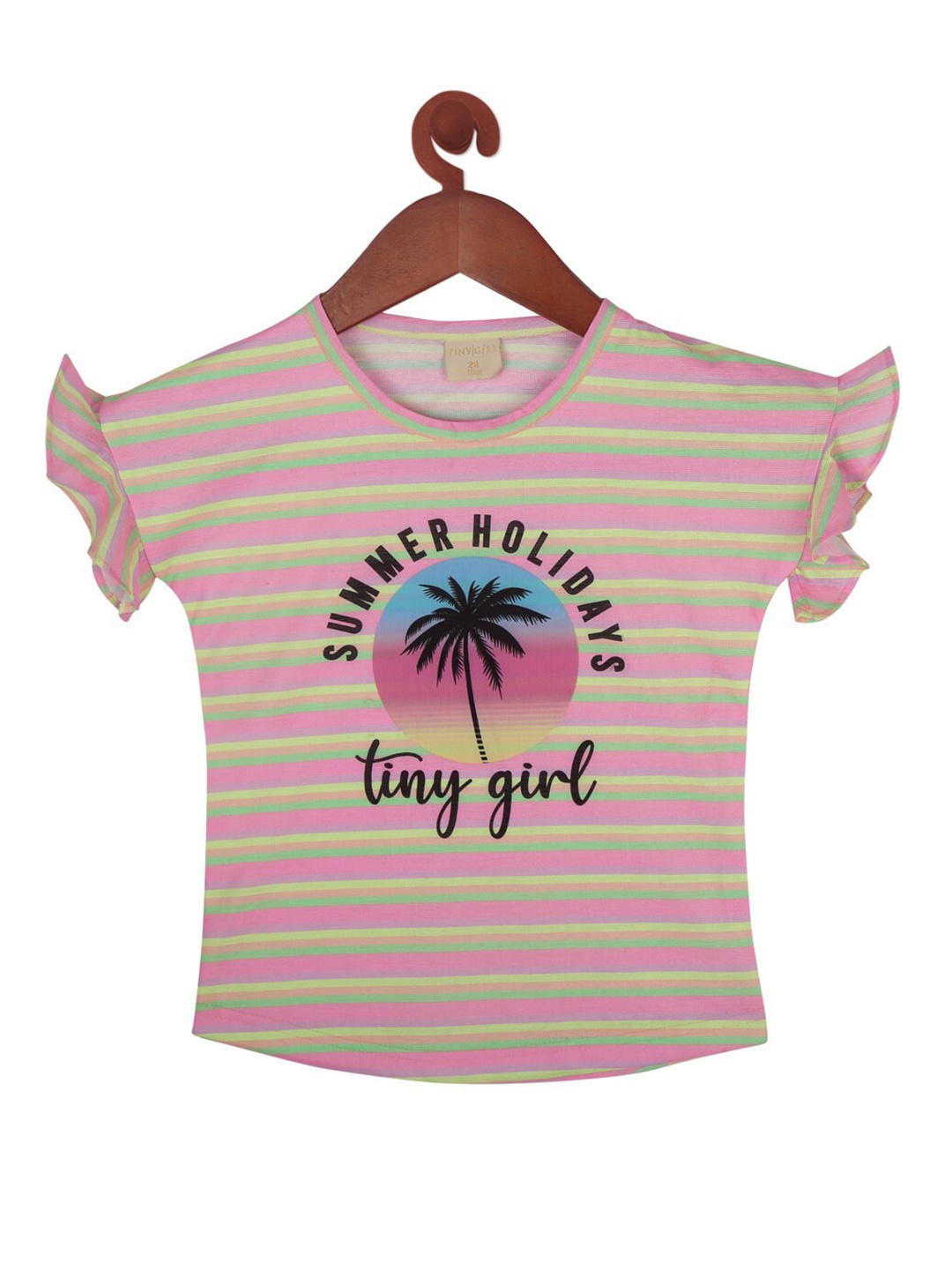 

Tiny Girl Girls Pink & Black Tropical Print Tropical Top