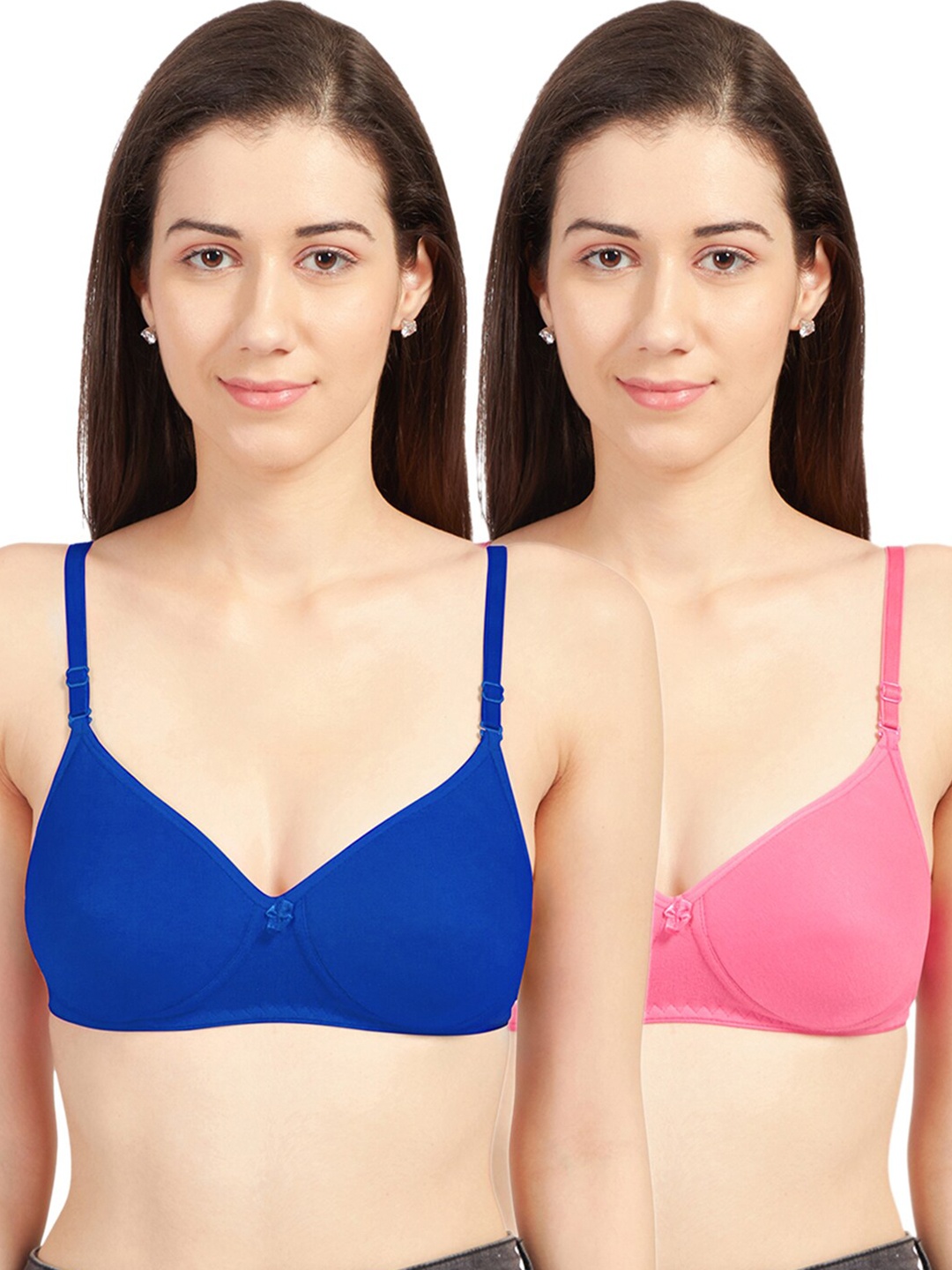 

Sonari Pack Of 2 Blue & Pink Bra Lightly Padded