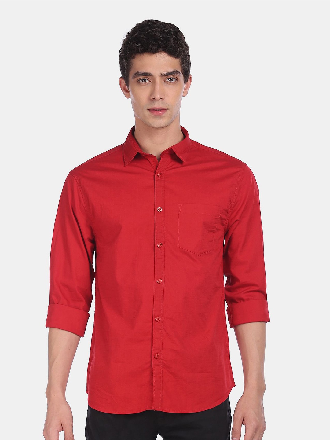 

Ruggers Men Red Regular Fit Casual Shirt