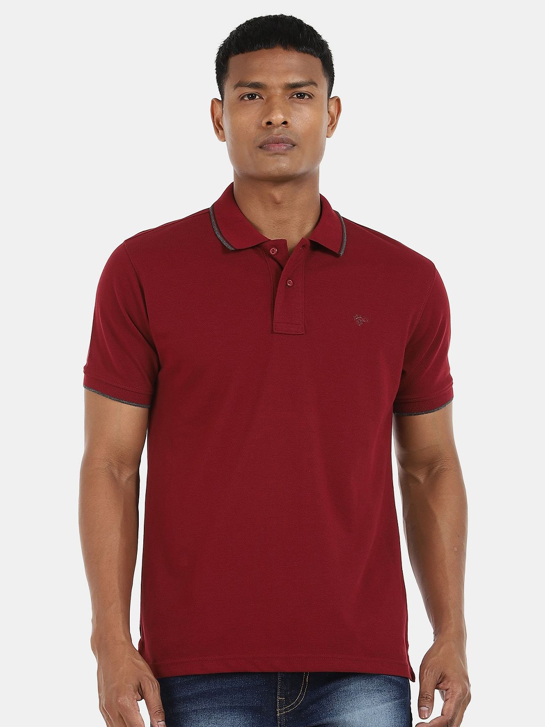 

Ruggers Men Maroon Polo Collar T-shirt