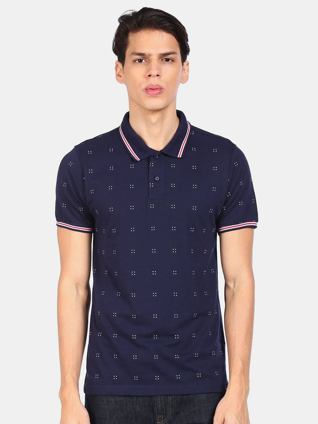 

Ruggers Men Blue Polo Collar Regular Fit T-shirt