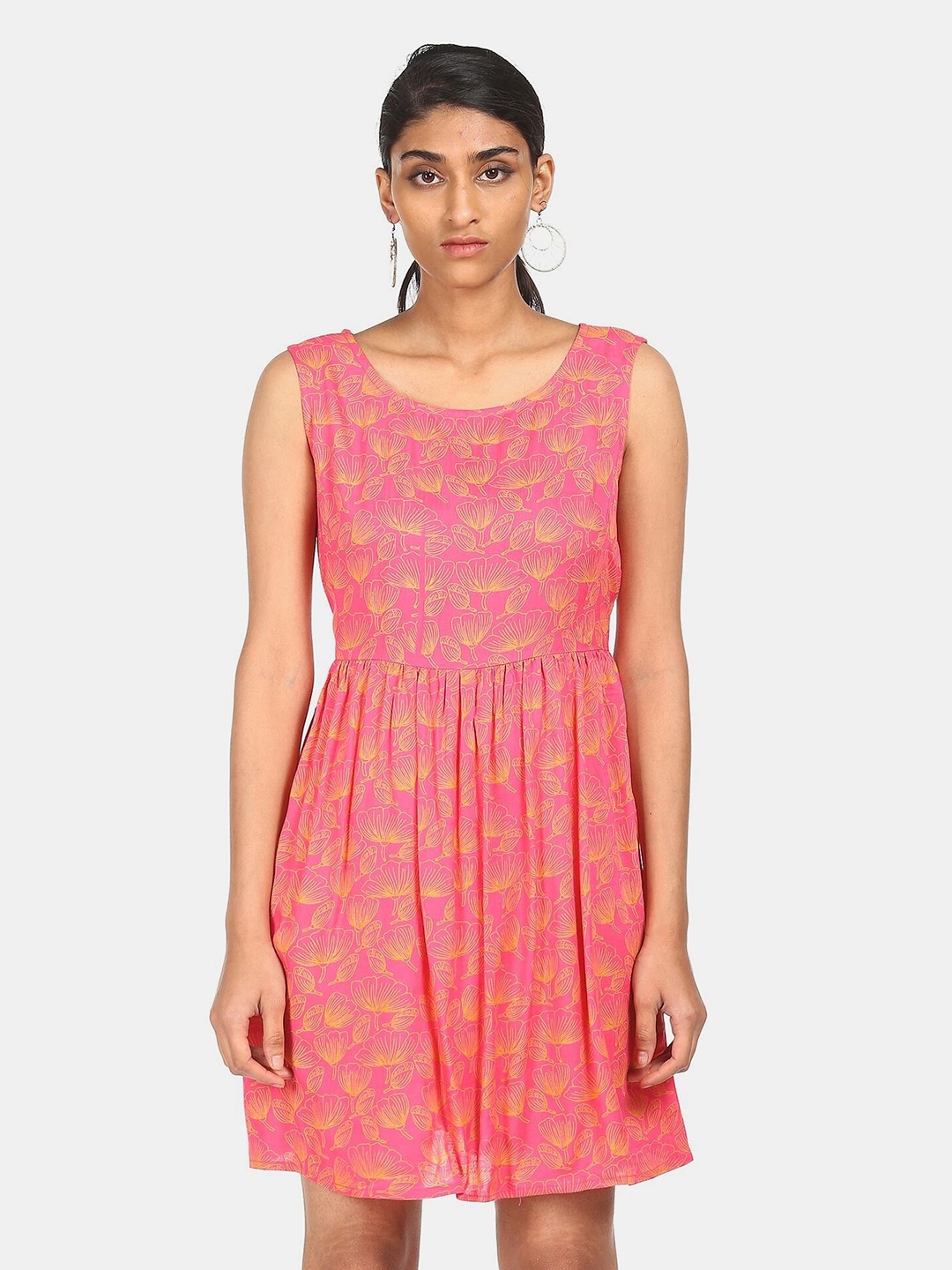 

Karigari Pink Floral Printed Dress