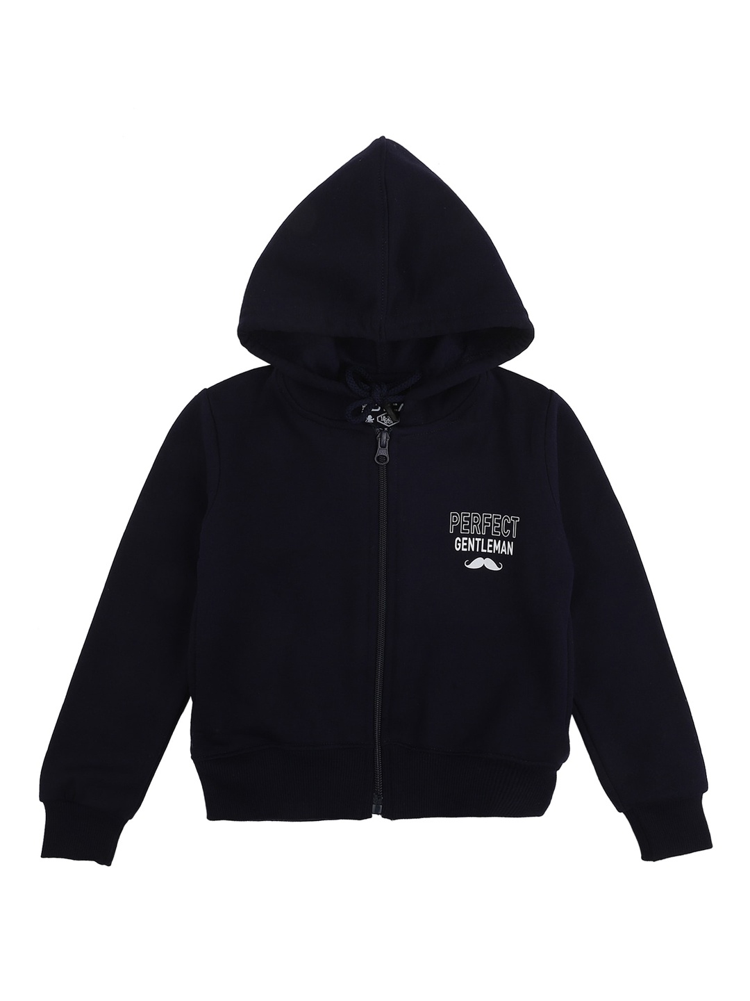 

DYCA Boys Navy Blue Typography Printed Hooded Sweatshirt