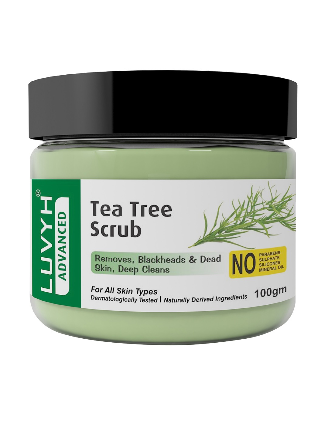 

LUVYH Advanced Tea Tree Scrub for All Skin Types - 100 g, Green