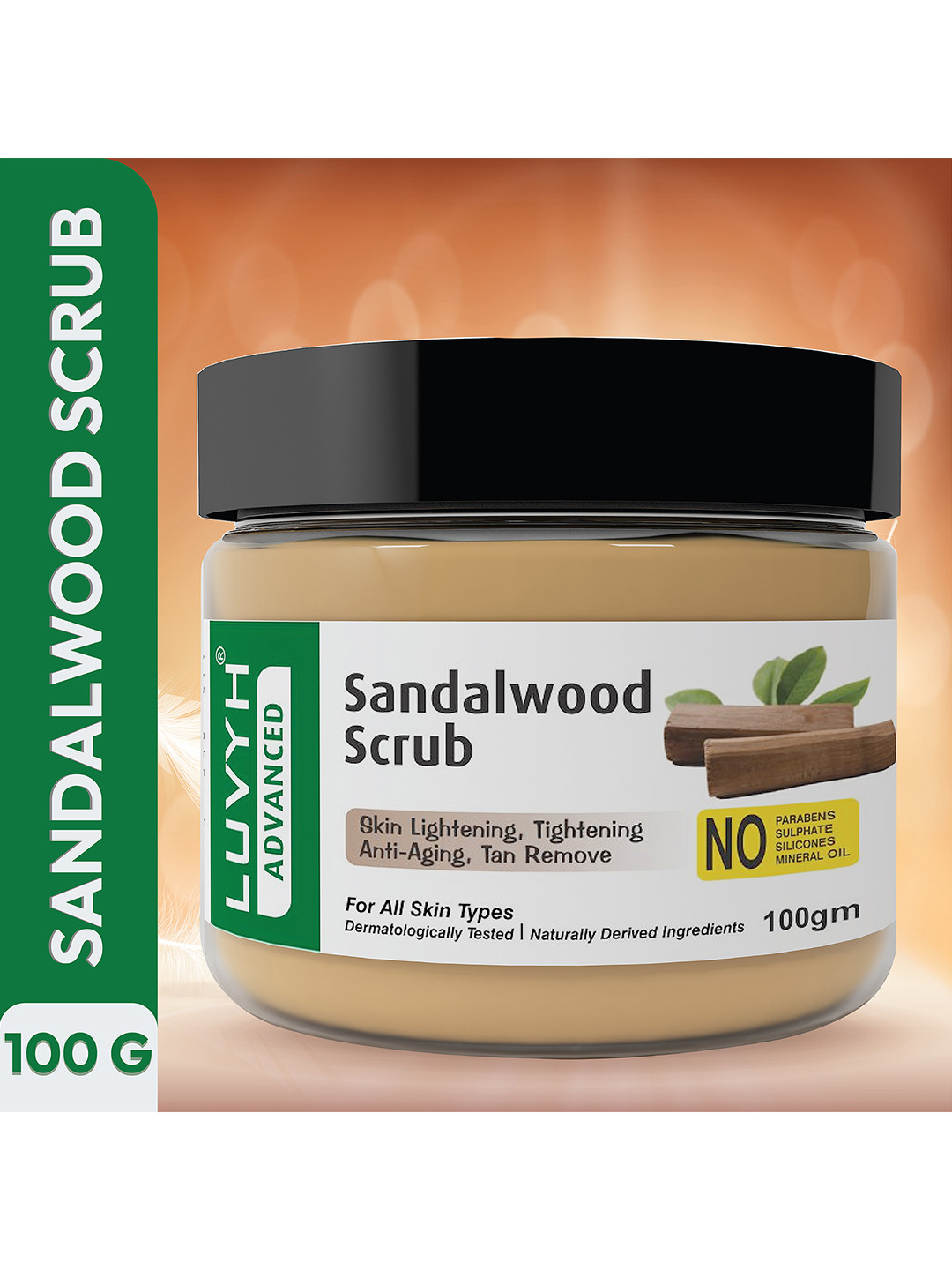 LUVYH Advanced Sandalwood Scrub for Anti-Aging & Tan Removal - 100 g