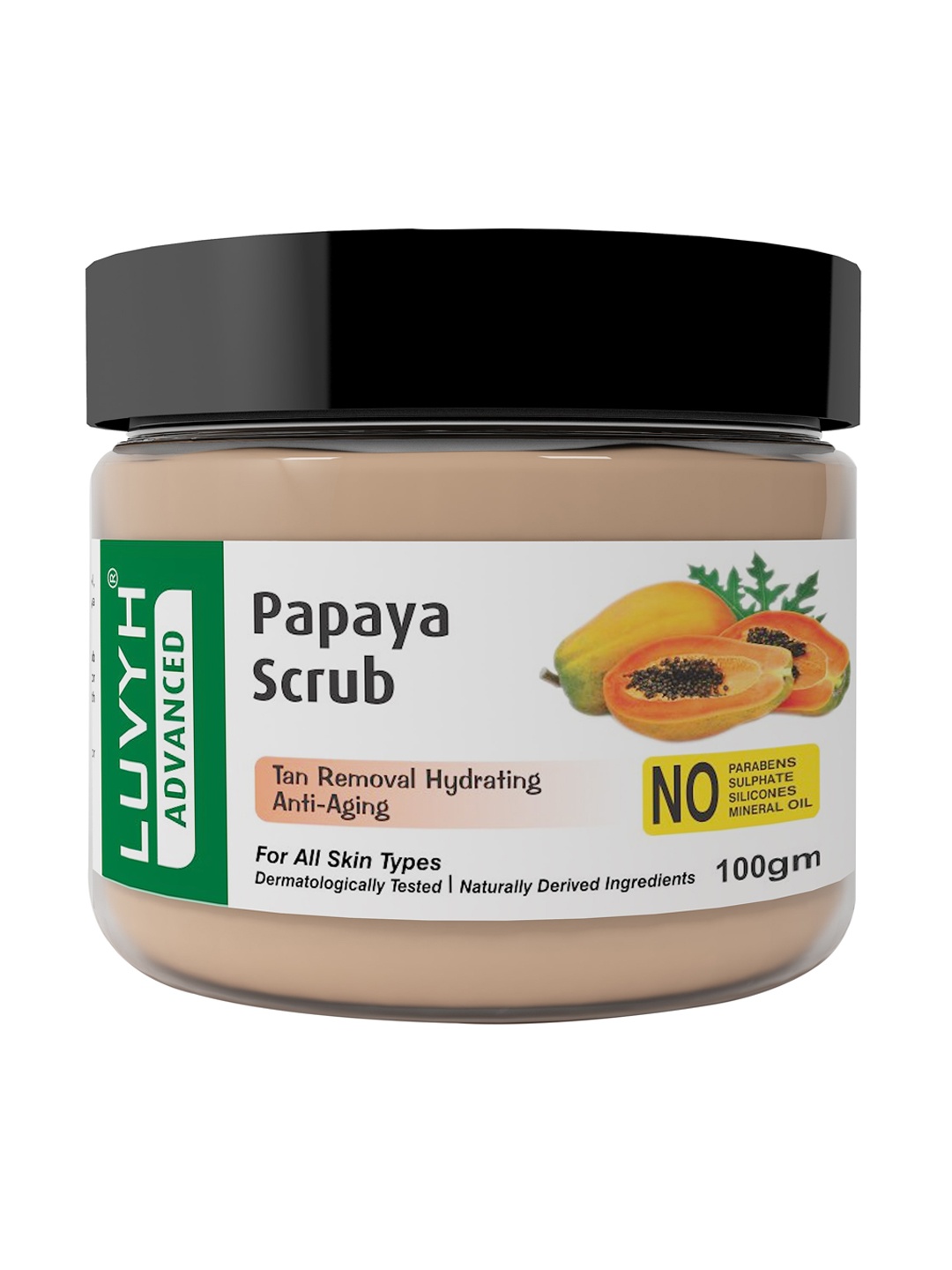 

LUVYH Advanced Papaya Scrub for Tan Removal - 100 g, Beige