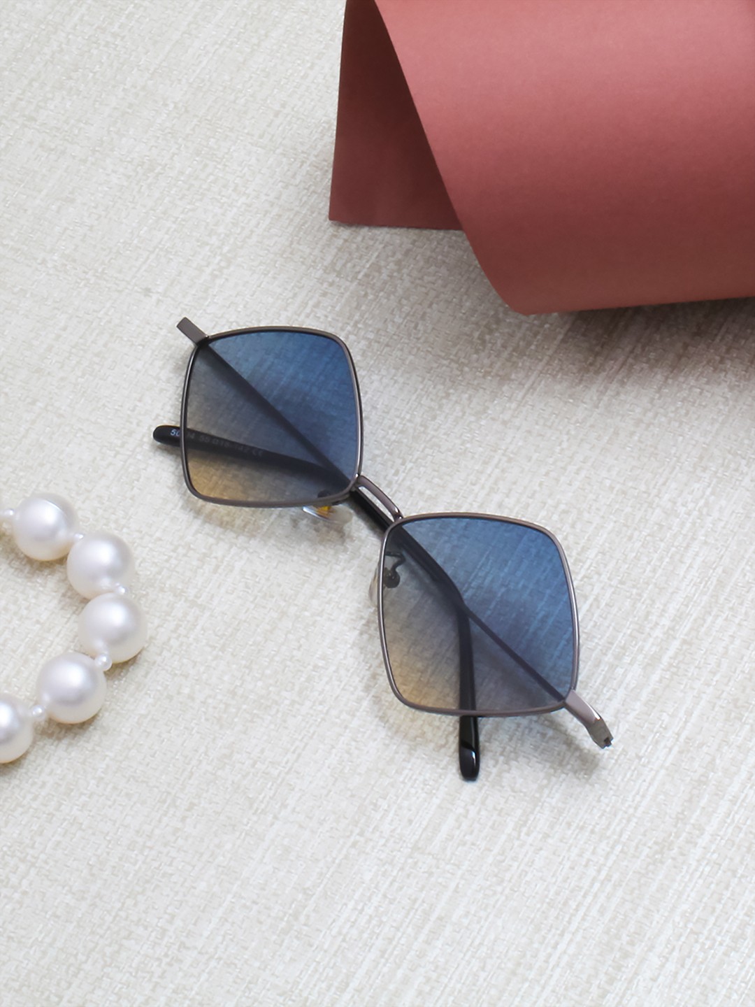 

Ted Smith Unisex Blue Lens & Gunmetal-Toned Sunglasses with UV Protected Lens PASSION_C2