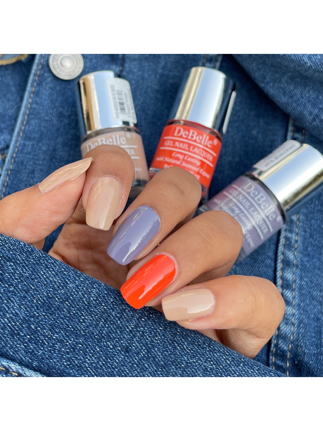 

DeBelle Set of 3 Gel Nail Paints- 8ml Each, Beige