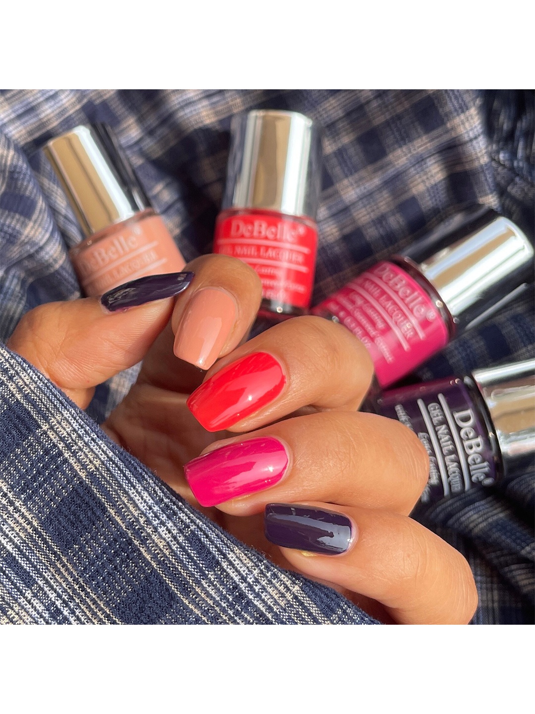 

DeBelle Set Of 5 Sweet N Sour Pastels Gel Nail Polish With Seaweed Extract - 8 ml Each, Multi