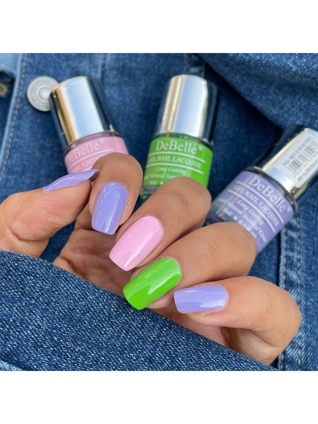 

DeBelle Set of 3 Gel Nail Paints - 8ml Each, Pink