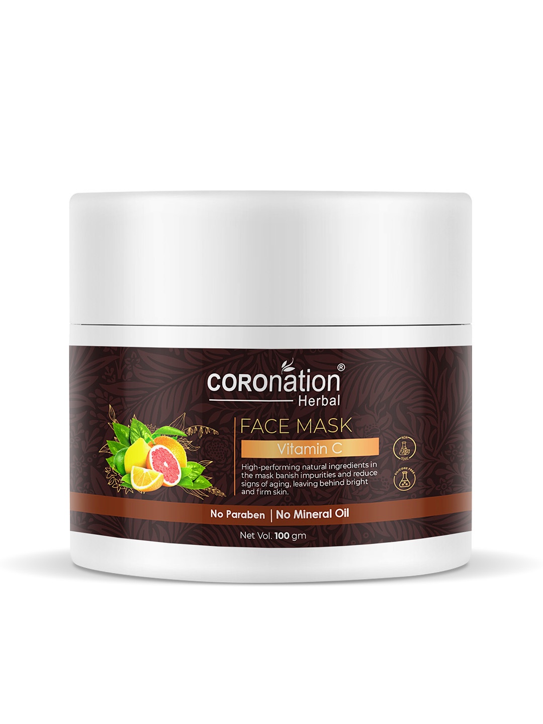 

COROnation Herbal Vitamin C Face Mask for Bright & Firm Skin - 100 g, Coffee brown