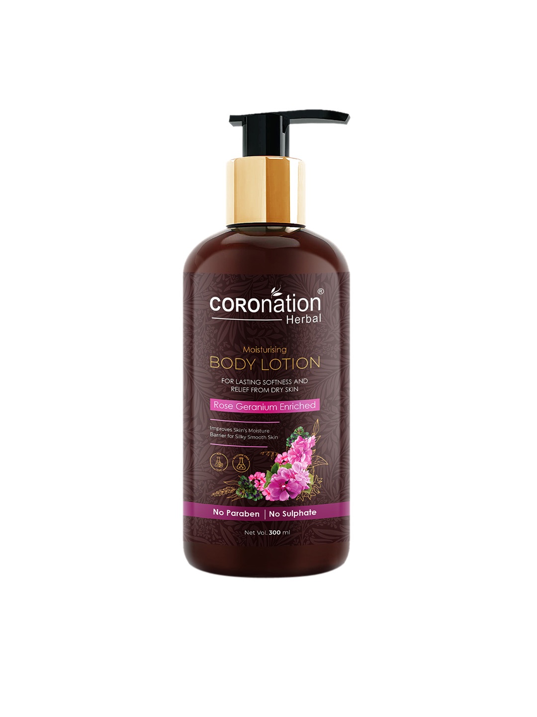 

COROnation Herbal Rose Geranium Enriched Moisturising Body Lotion - 300 ml, Brown