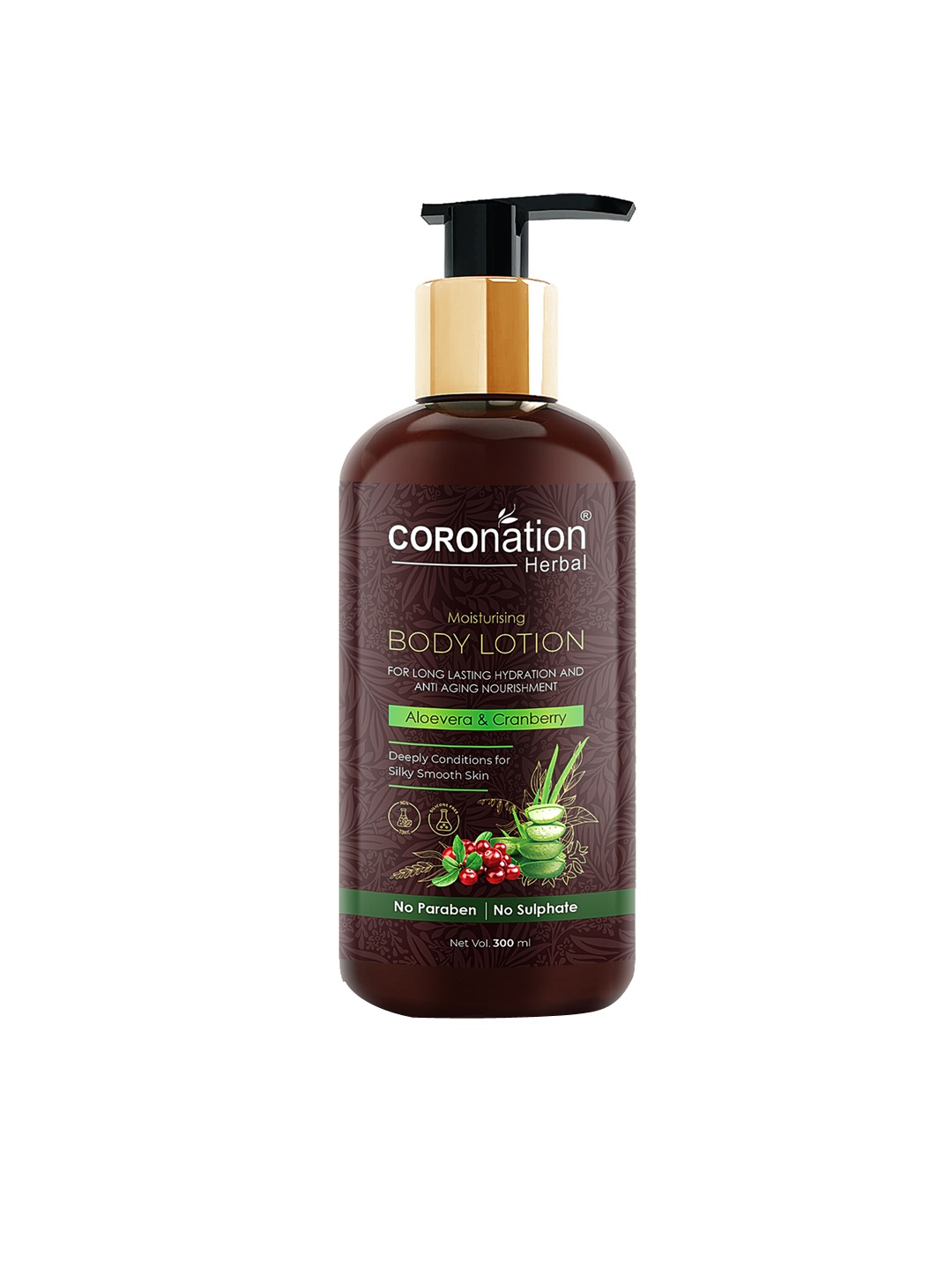 

COROnation Herbal Aloevera and Cranberry Moisturising Body Lotion 300 ml, Brown