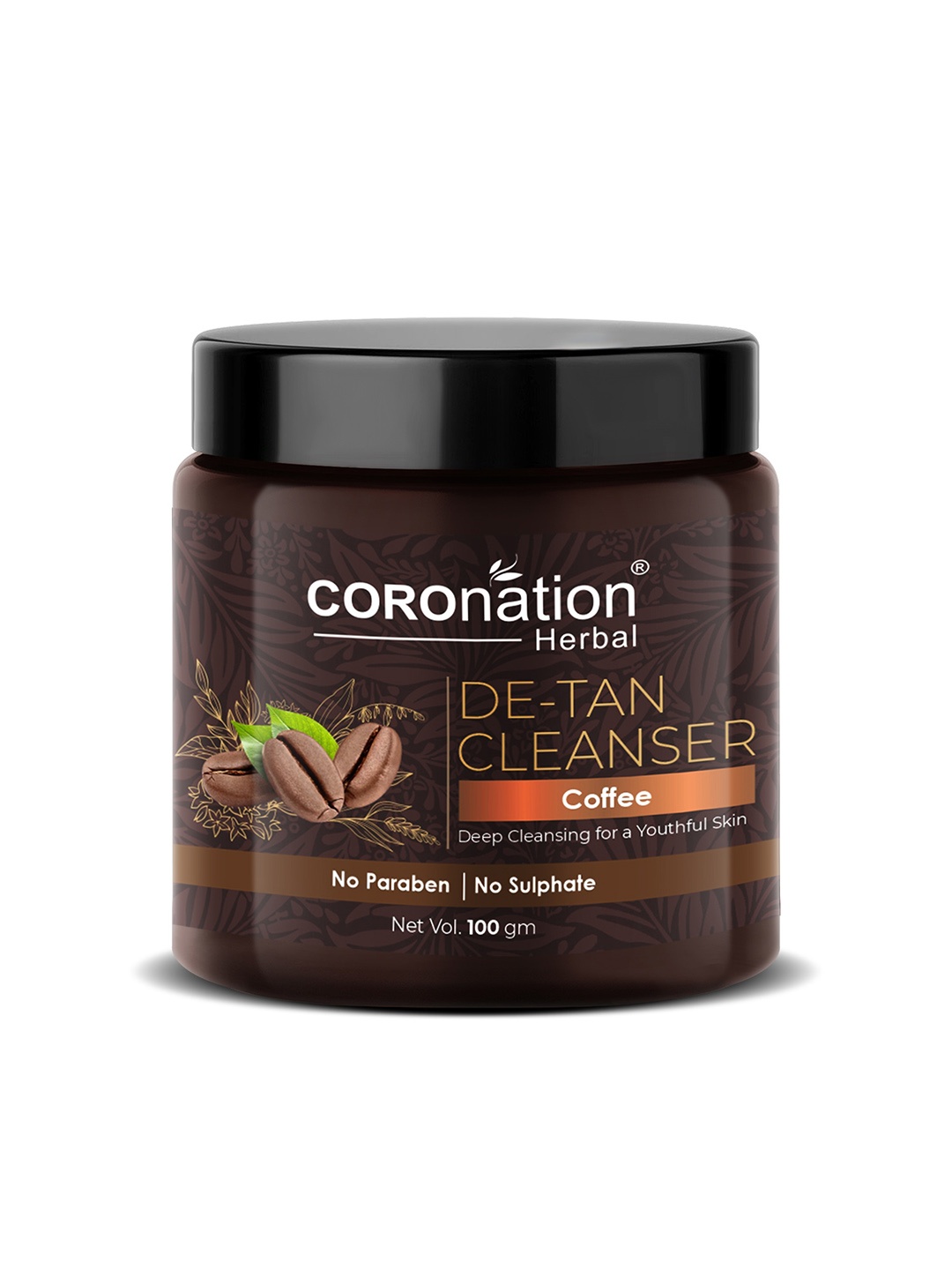 COROnation Herbal Coffee Deep Cleansing De-Tan Cleanser 100 gm, Brown