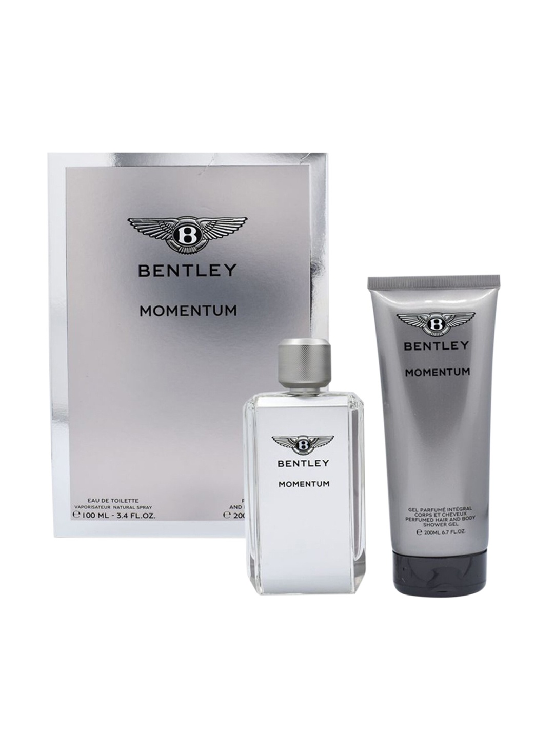 

Bentley Men Set of Momentum Eau De Toilette & Shower Gel, Grey