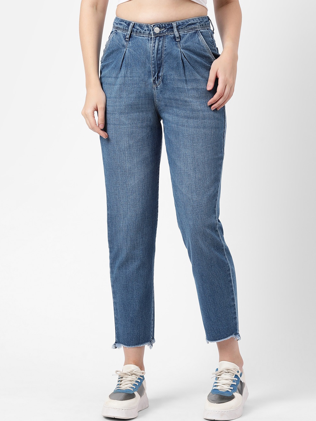

Kraus Jeans Women Blue Slim Fit High-Rise Light Fade Jeans
