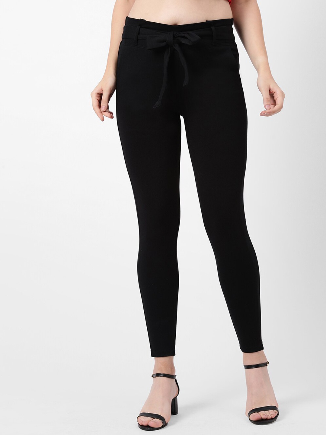 

Kraus Jeans Women Black Skinny Fit High-Rise Trousers