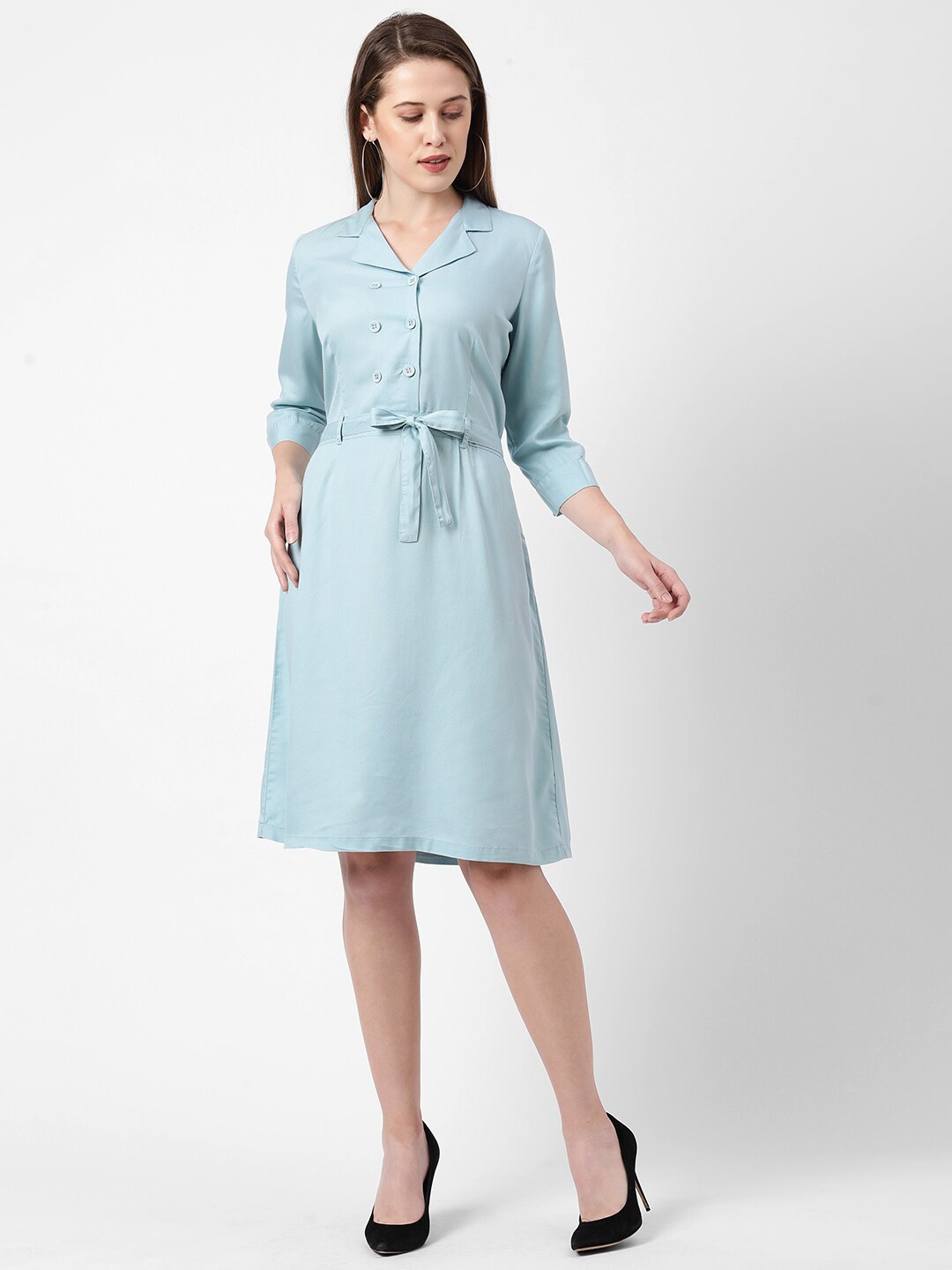 

Kraus Jeans Women Blue Solid Blazer Dress