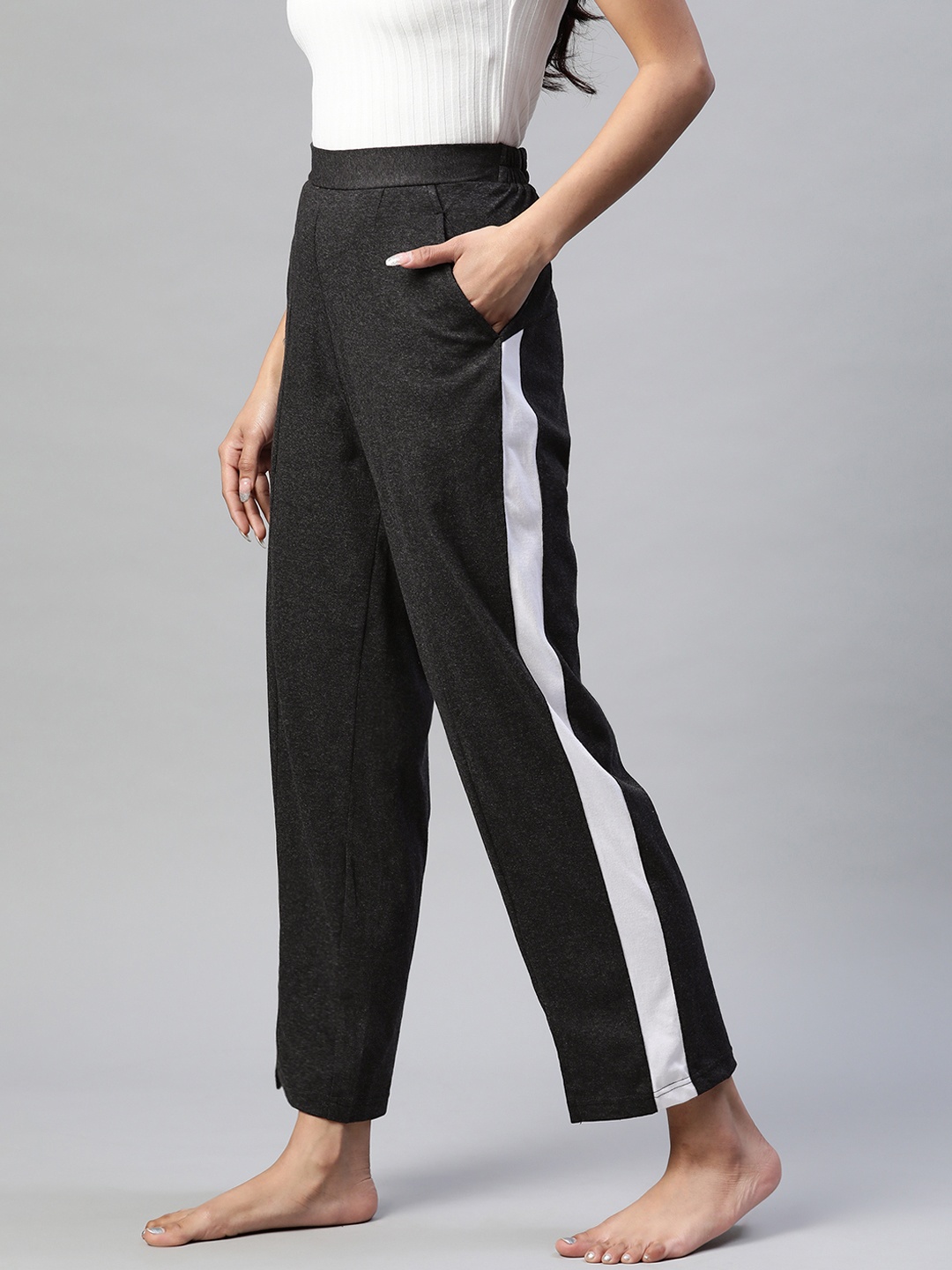 

plusS Women Charcoal Solid Track Pants