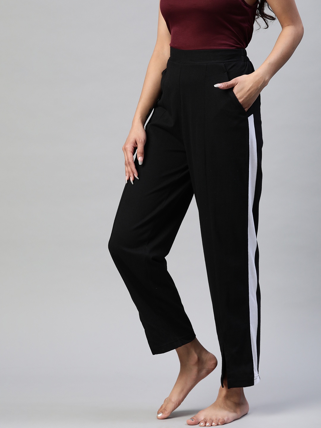 

plusS Women Black Solid Track Pants
