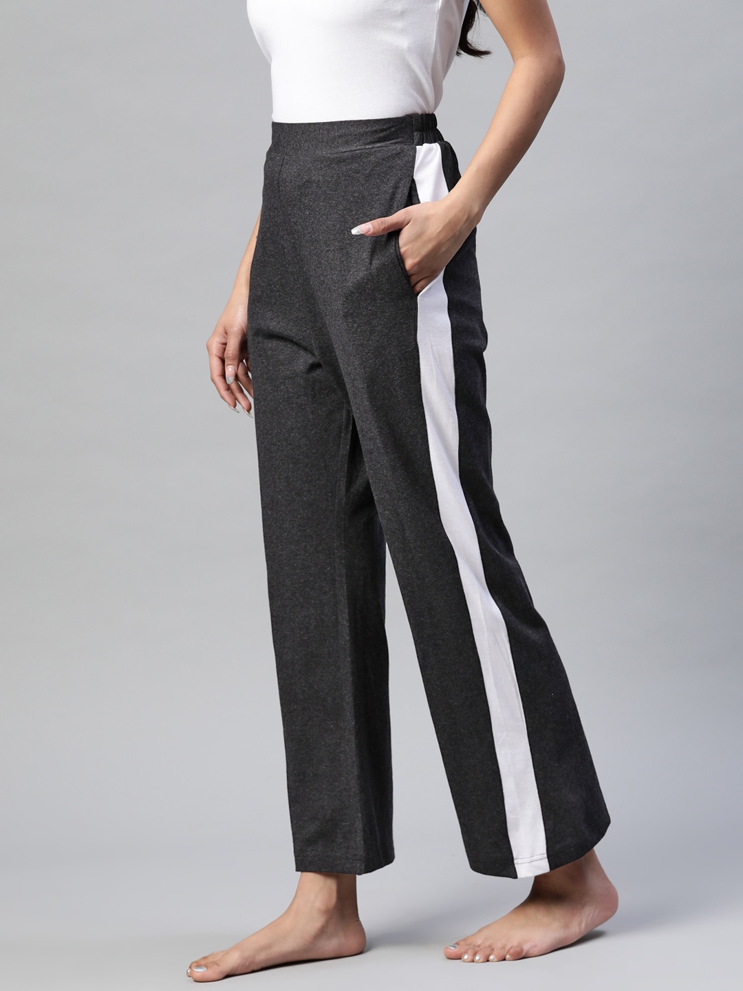 

plusS Women Charcoal Solid Track Pants
