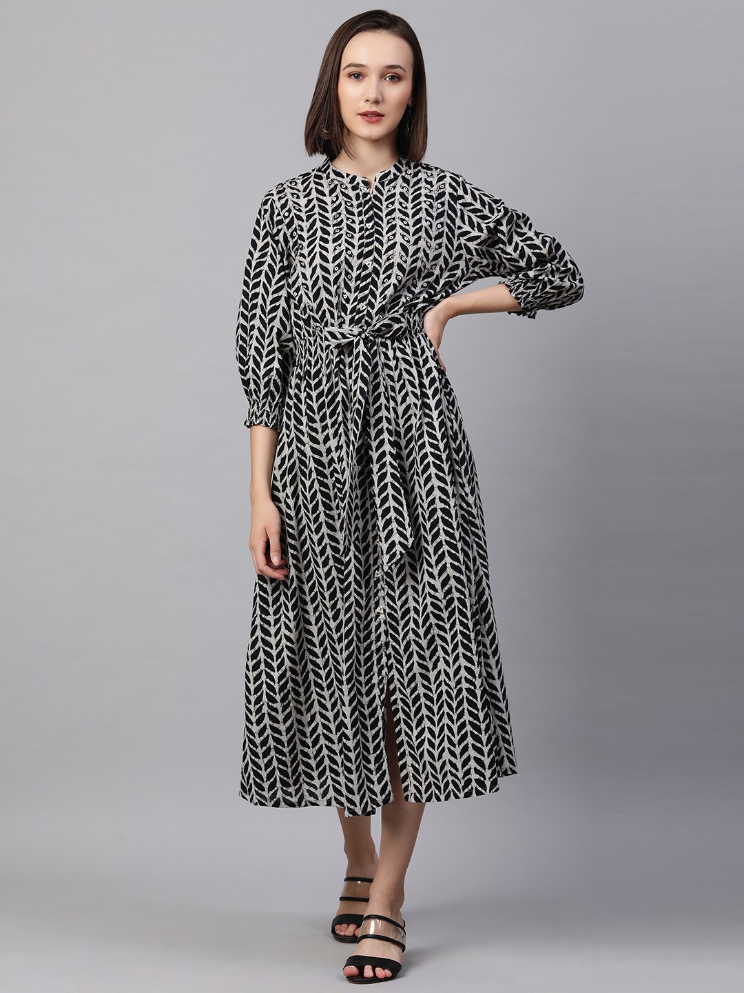 

FASHOR Grey A-Line Midi Dress