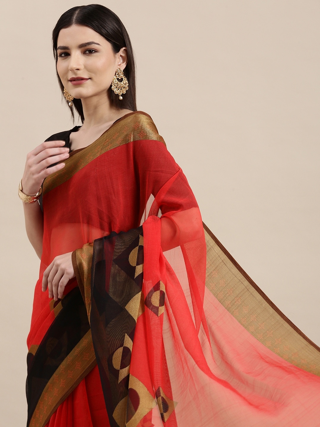 

KALINI Coral Brasso Printed Saree