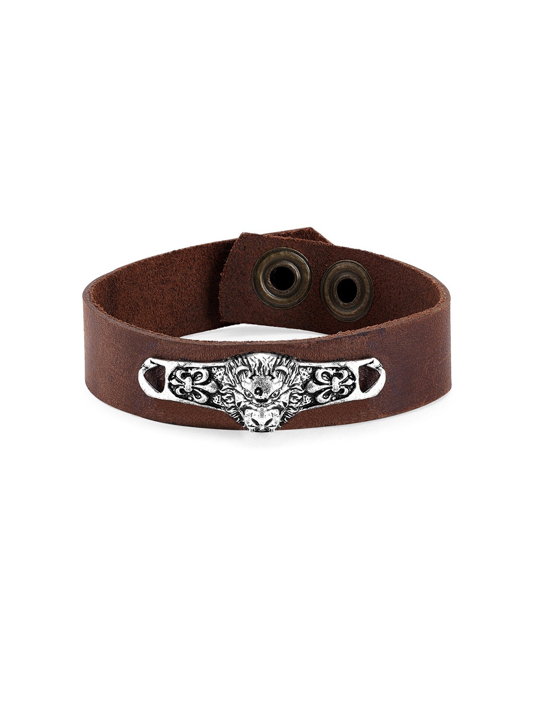 

The Roadster Lifestyle Co Men Brown Leather Wraparound Bracelet