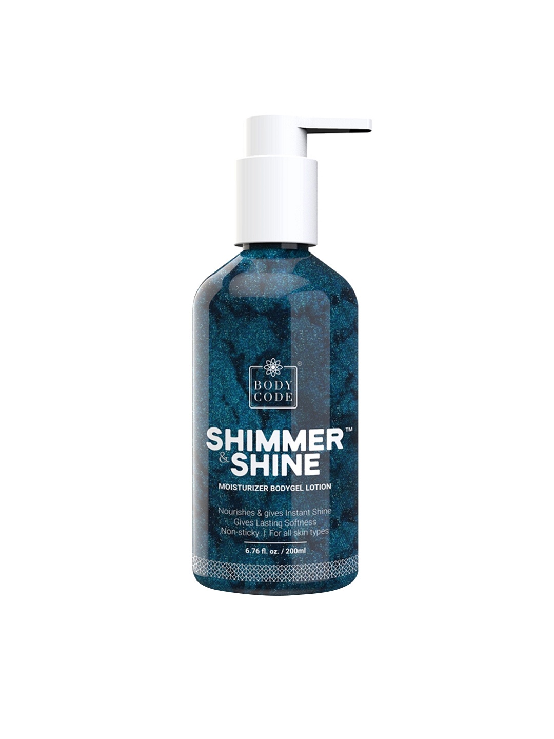 

BODY CODE Shimmer Shine Moisturizer Body Gel Lotion 200 ml, Blue