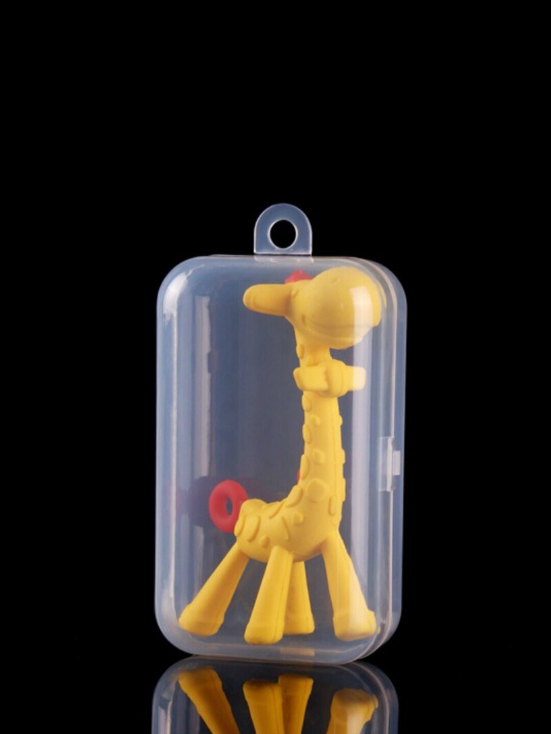 

GUCHIGU Infants Yellow Silicone Giraffe Teether Toy with Storage Box