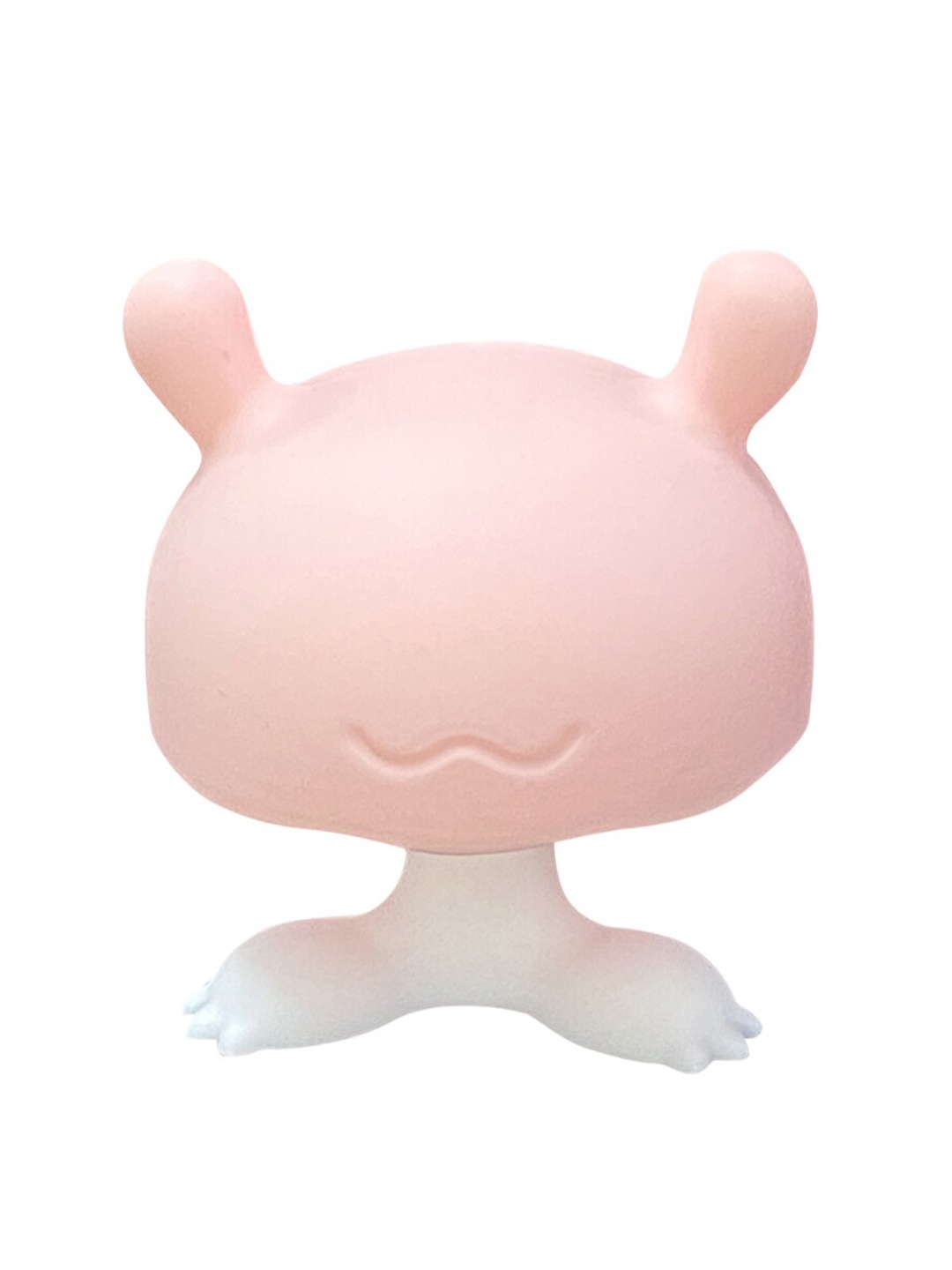 

GUCHIGU Pink & White Colourblocked Silicone Mushroom BPA Free Teether Toy