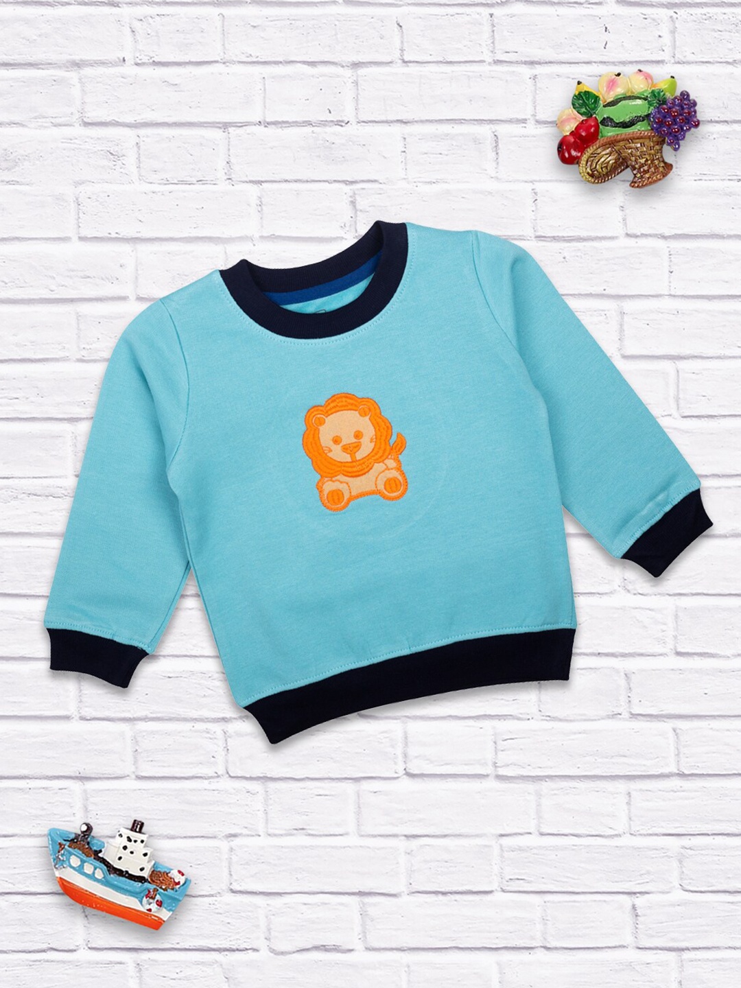 

MeeMee Boys Blue Typography Solid T-shirt