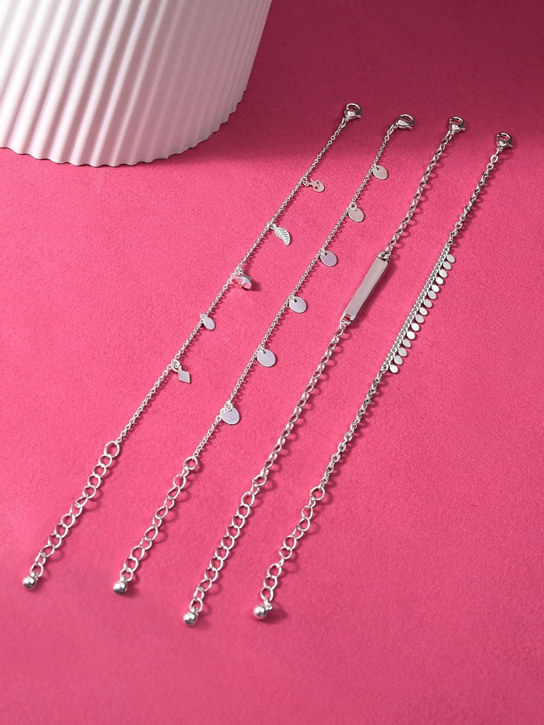 

AMI Women 4 Silver-Toned Silver-Plated Wraparound Bracelet