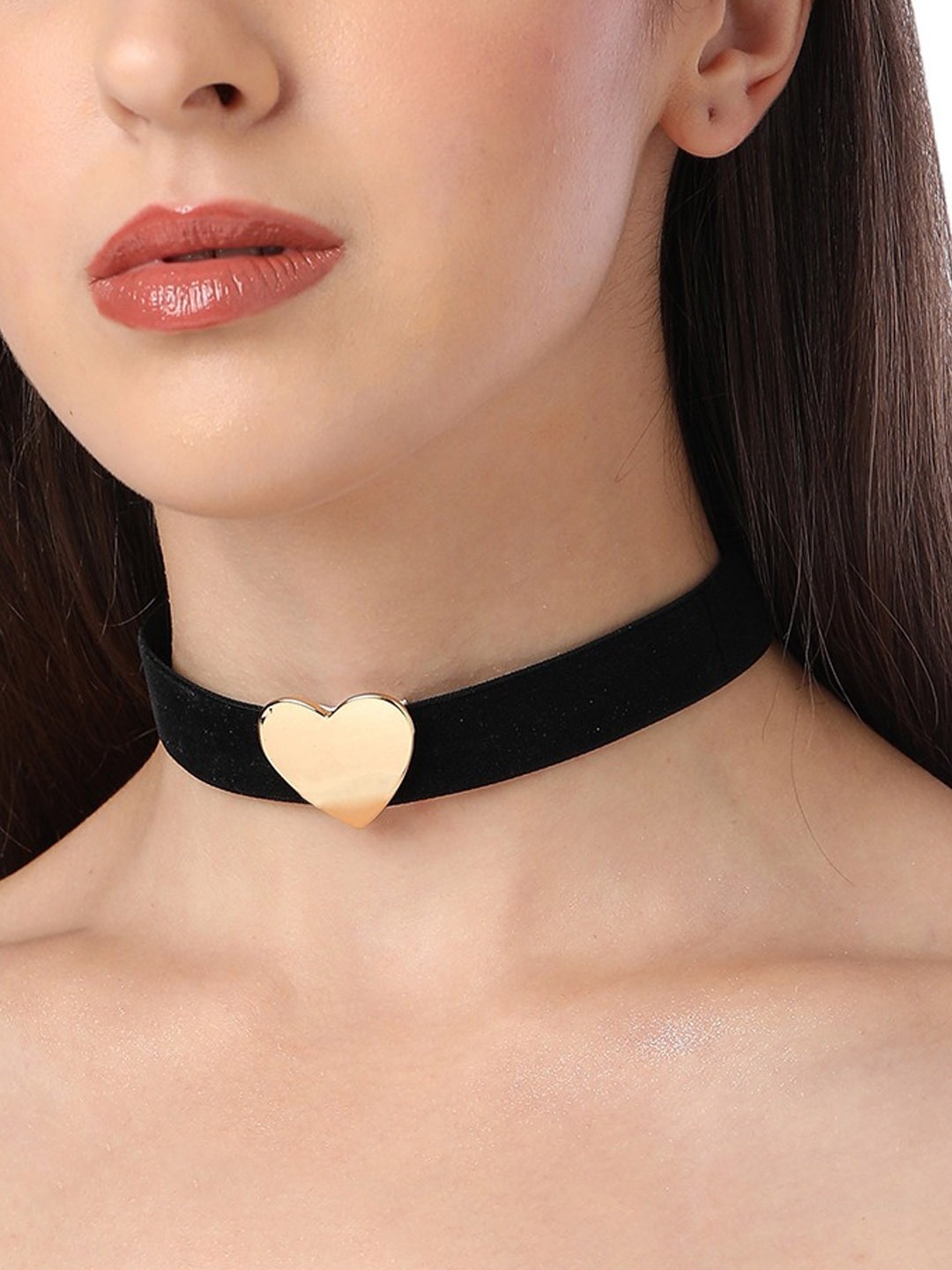 

AMI Gold-Toned & Black Gold-Plated Choker Chain