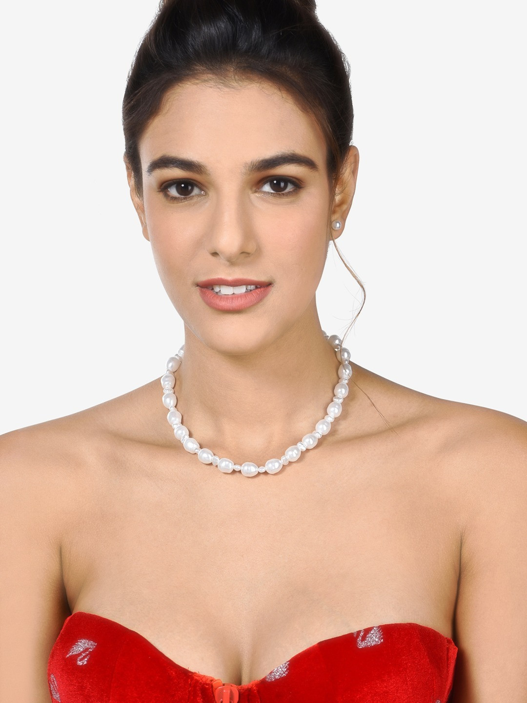 

AMI Gold-Toned & White Pearls Jewellery Set