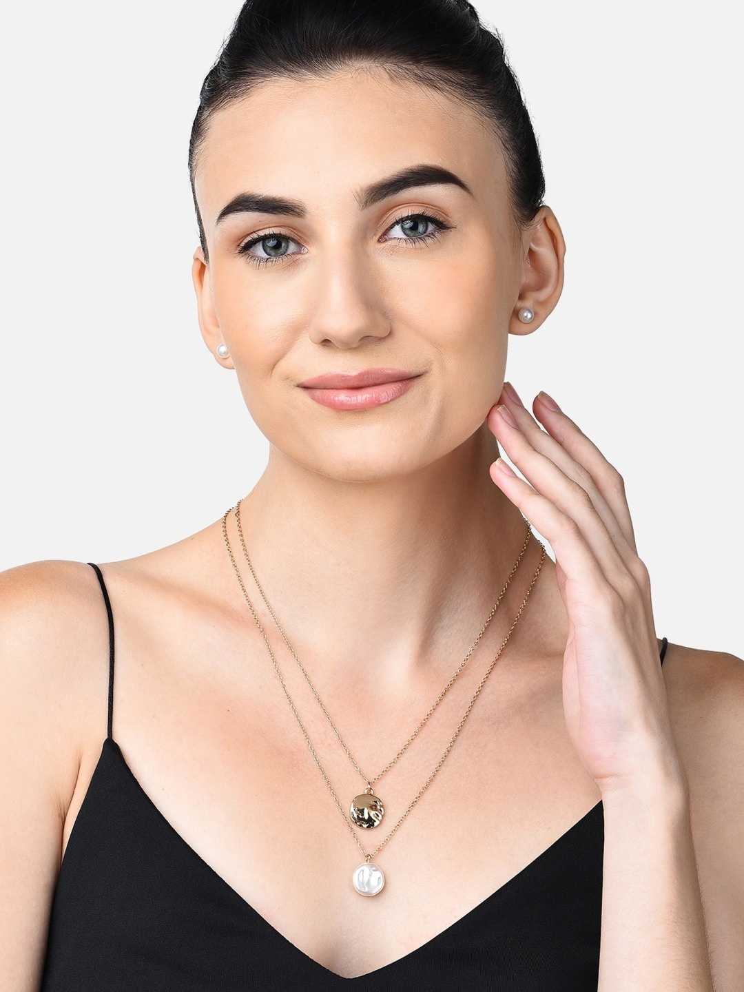 

AMI Gold-Toned & White Gold-Plated Layered Chain