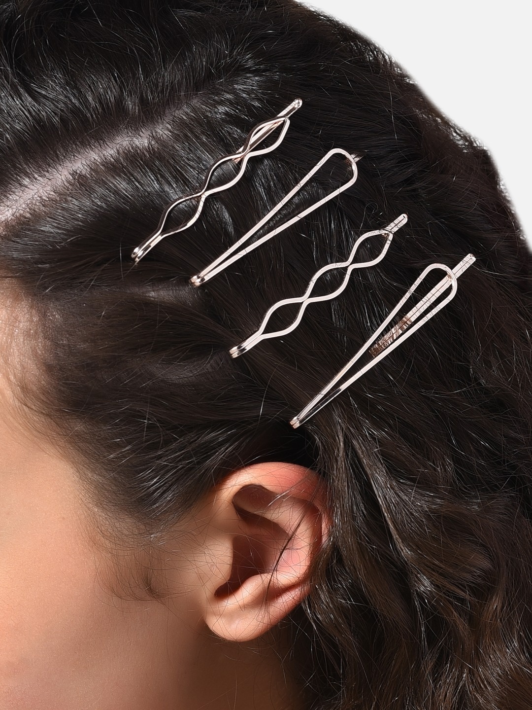 

AMI Women Rose Gold Set of 4 Bobby Pins