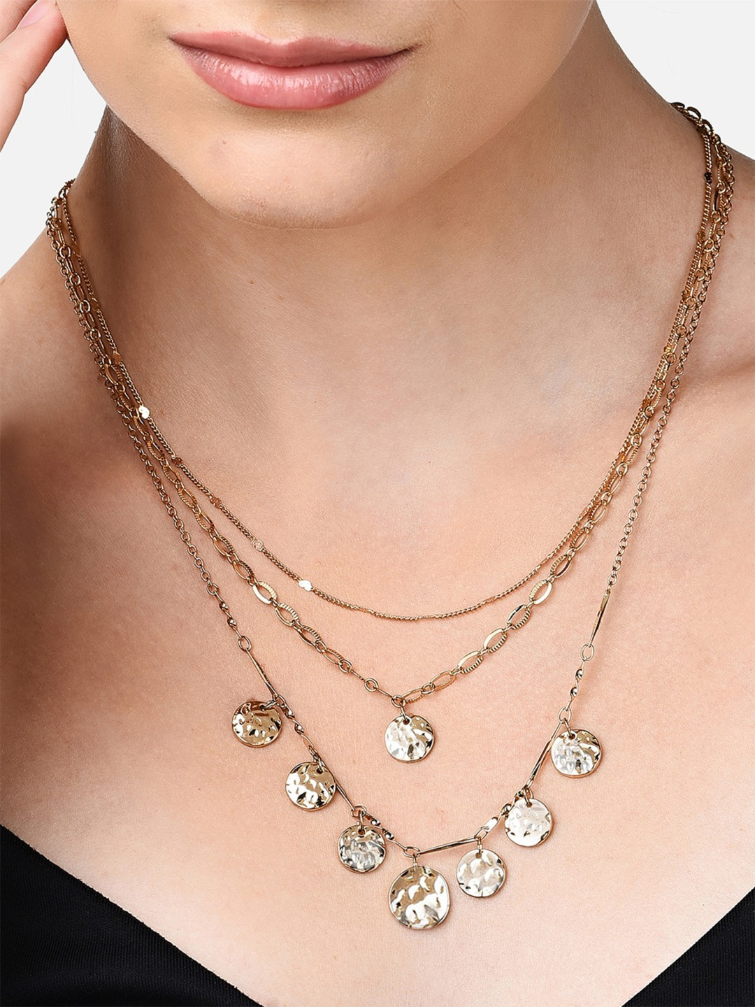 

AMI Women Gold-Toned Multi Layered Necklace