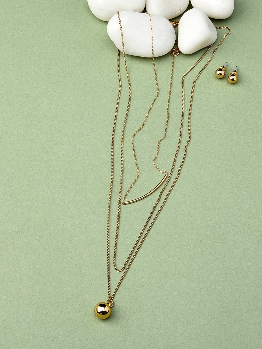 

AMI Women Gold-Toned Multi Layered Necklace
