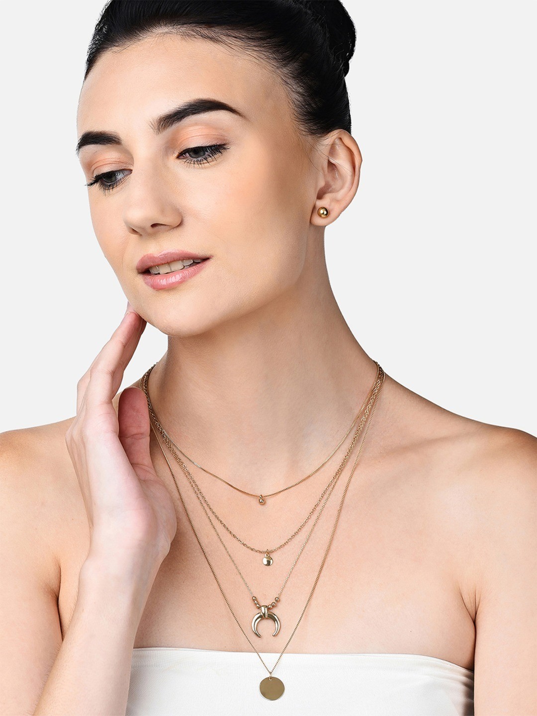 

AMI Gold-Toned Gold-Plated Layered Chain