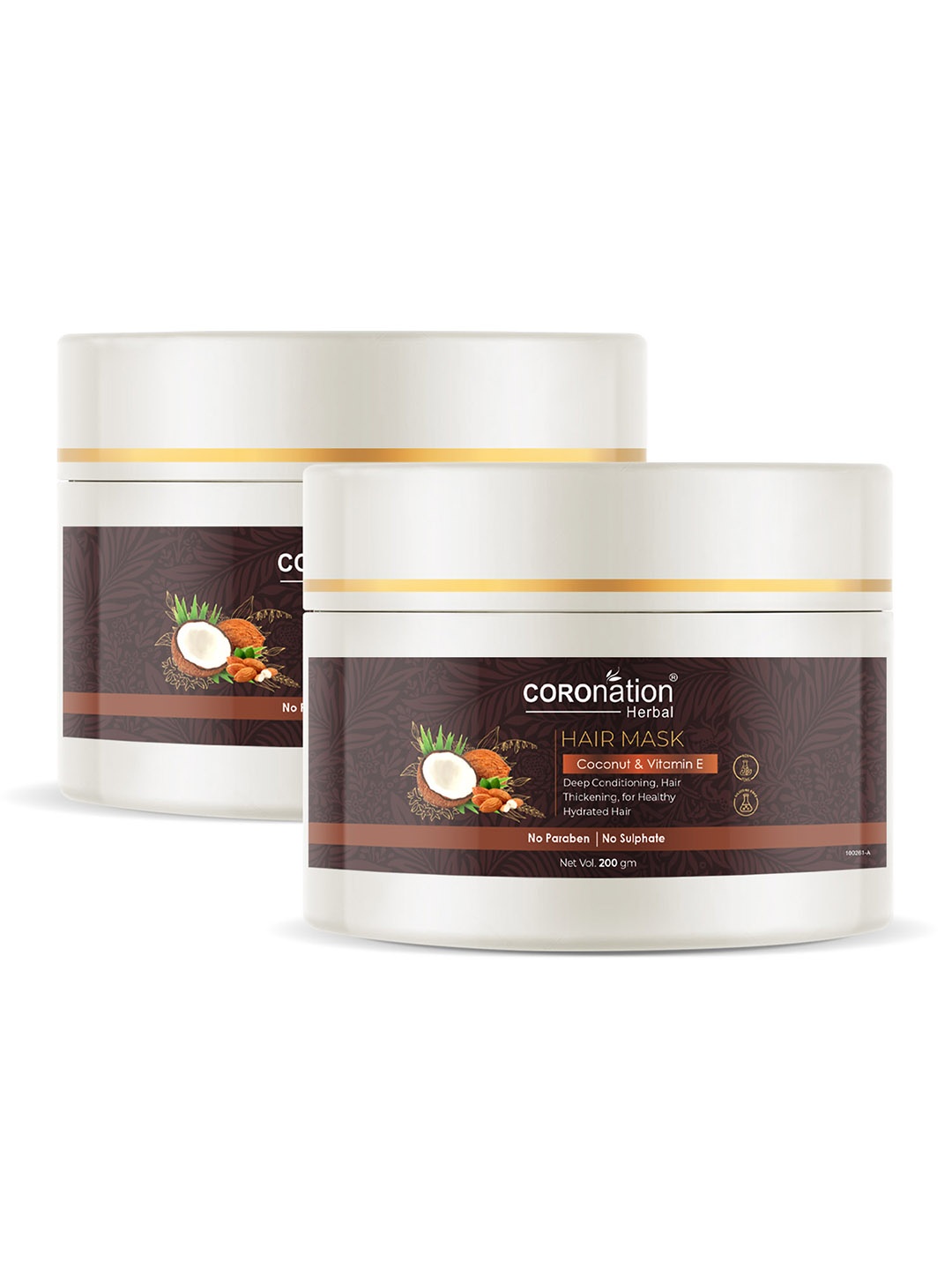 COROnation Herbal Set Of 2 Coconut Milk Hair Mask, White