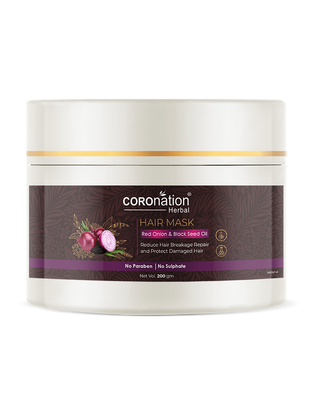 

COROnation Herbal Red Onion & Black Seed Oil Hair Mask 200 gm, Brown