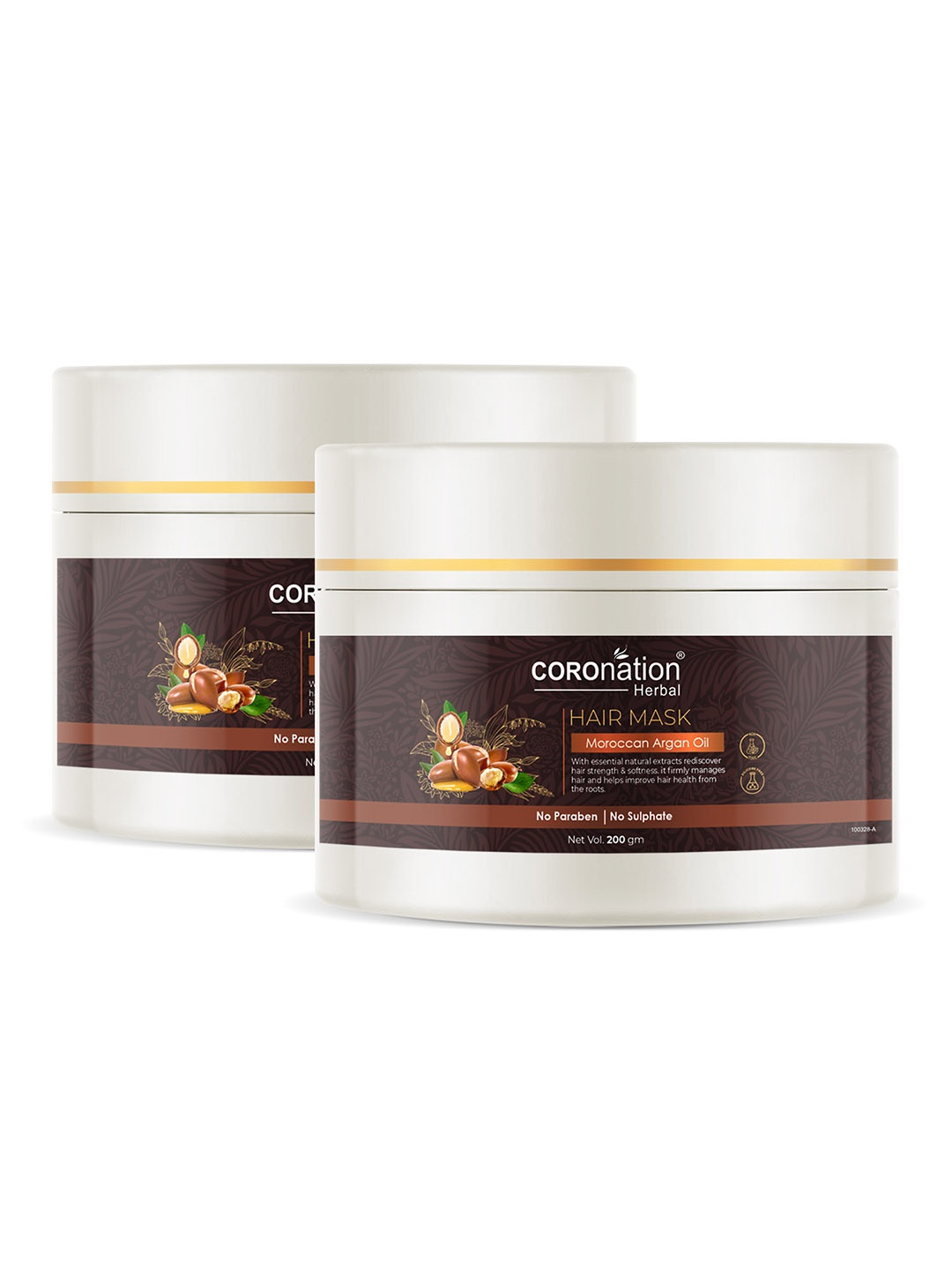 

COROnation Herbal Set of 2 Moroccan Argan Oil Hair Masks 200 gm Each, Brown