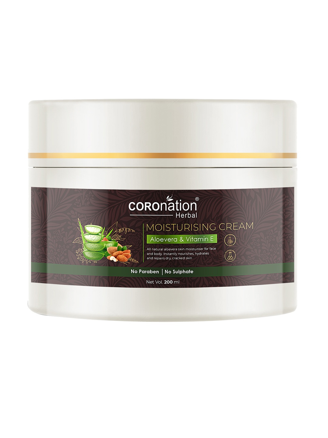 

COROnation Herbal Aloe Vera & Vitamin E Moisturising Cream 200 ml, Brown