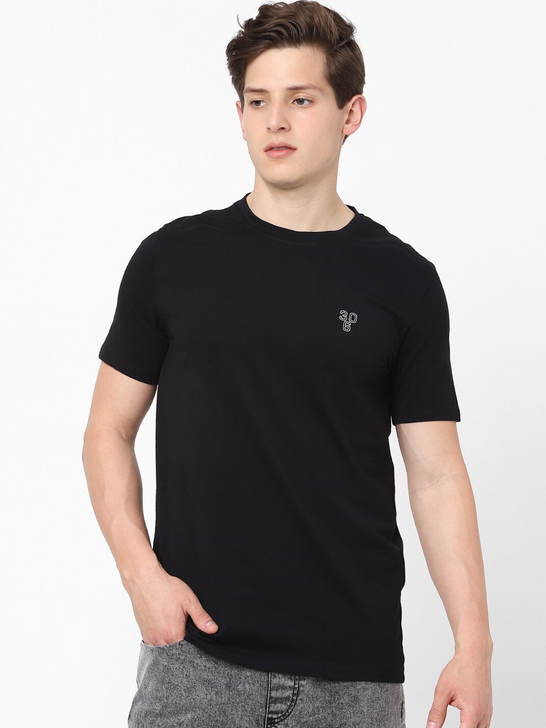 

Celio Men Black Typography Printed T-shirt